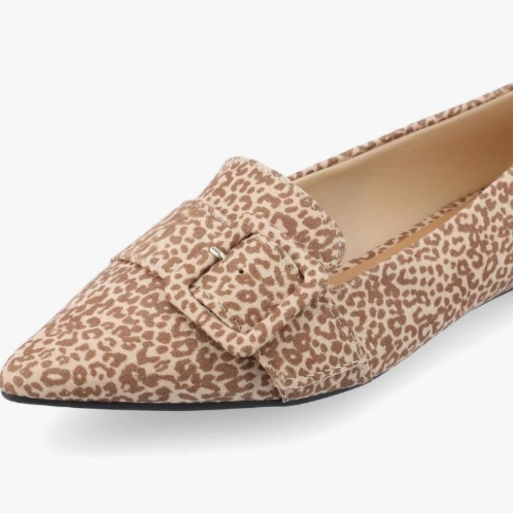 Journee Women's Audrey Dress Flats Animal, Size 6.5-New